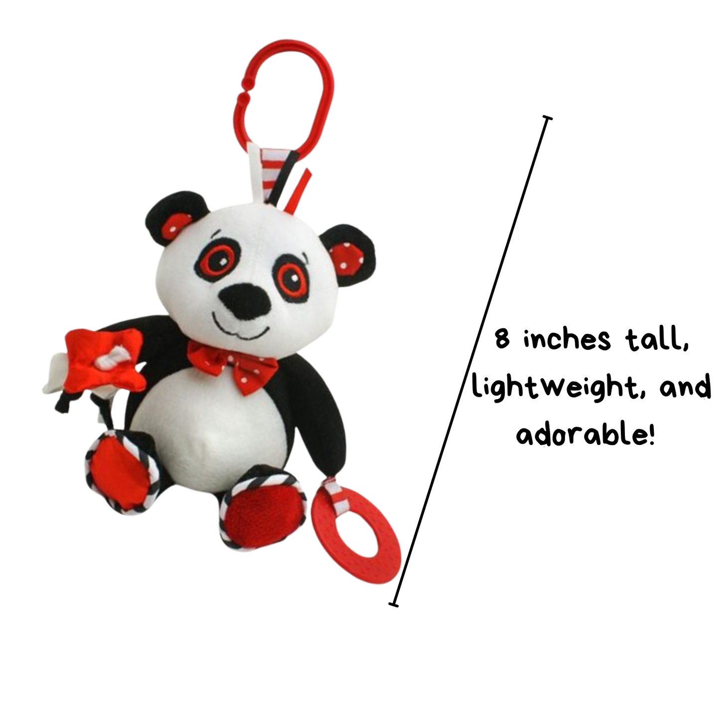 Panda Teether is 8 inches tall