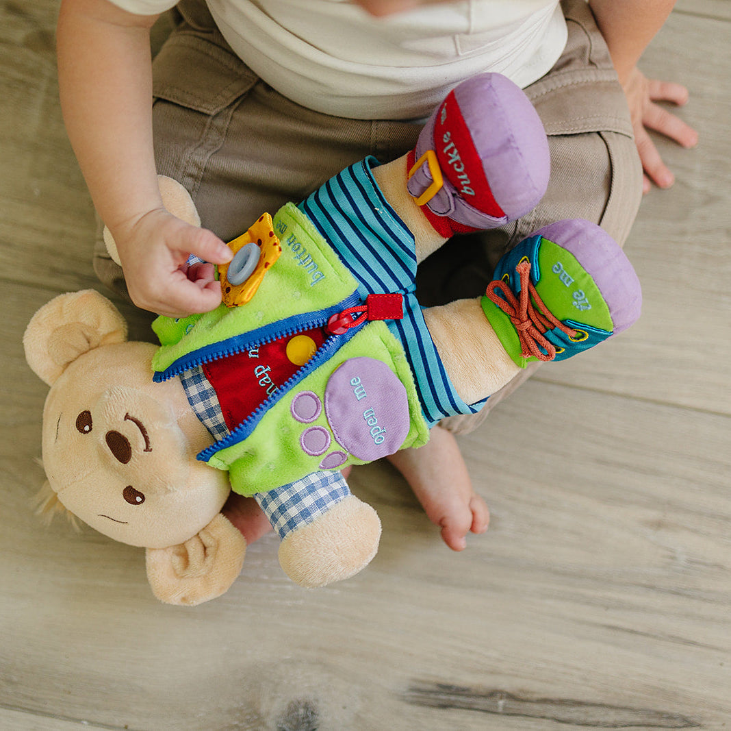 Learn to Dress Bear Doll w. Zipper, Ties, Buckle, Snap, Button