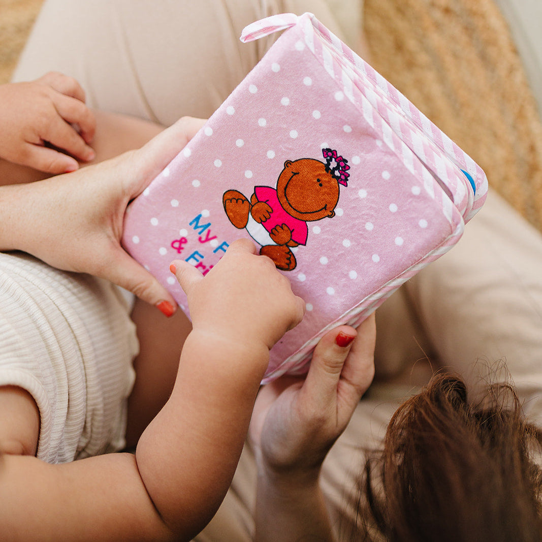 Pink Fleece Baby Girl Photo Album for Black, Brown, Multiracial Baby
