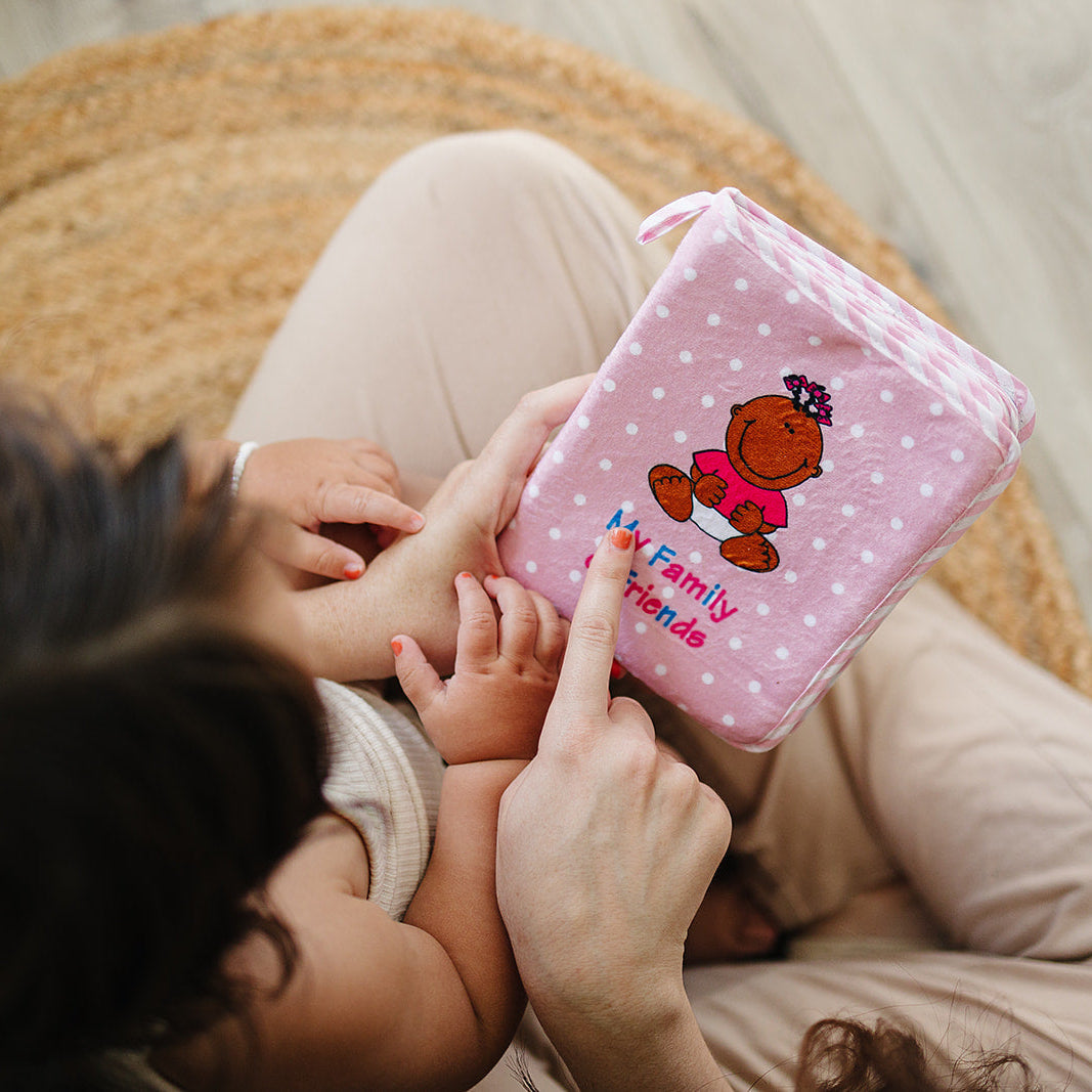 Pink Fleece Baby Girl Photo Album for Black, Brown, Multiracial Baby