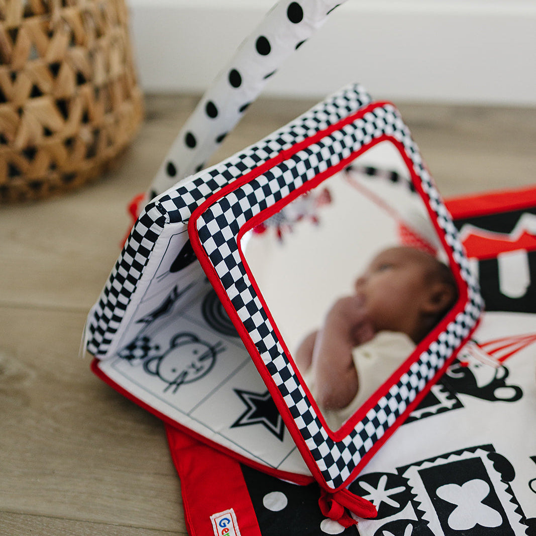 Tummy Time Mirror - High Contrast Black, White, Red