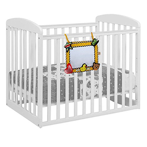 2-in-1 Crib & Floor Mirror in Yellow with Star, Butterfly, Heart, Duck, Bear for Tummy Time; 10" x 8"