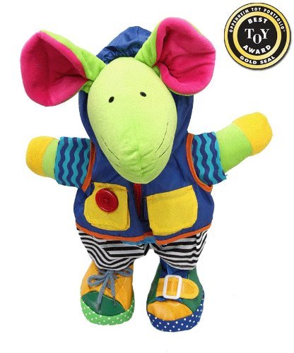 Learn to Dress Doll and Toy Mouse with Removable Clothes and Shoes for Fine Motor Skills
