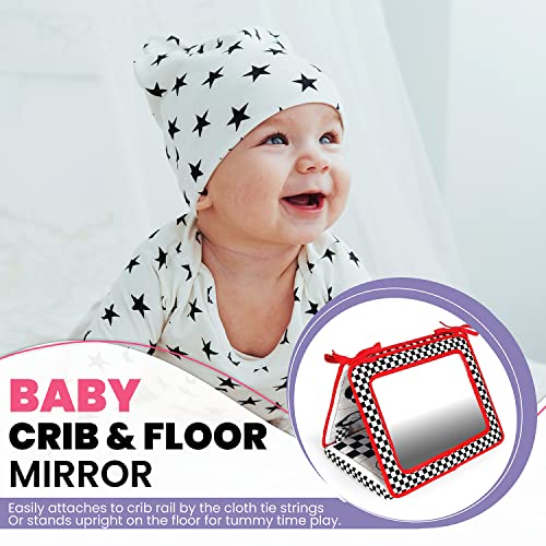 Reversible, Double Sided, Crib & Floor Mirror in High Contrast