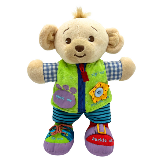 Learn to Dress Bear w. Zipper, Ties, Buckle, Snap, Button