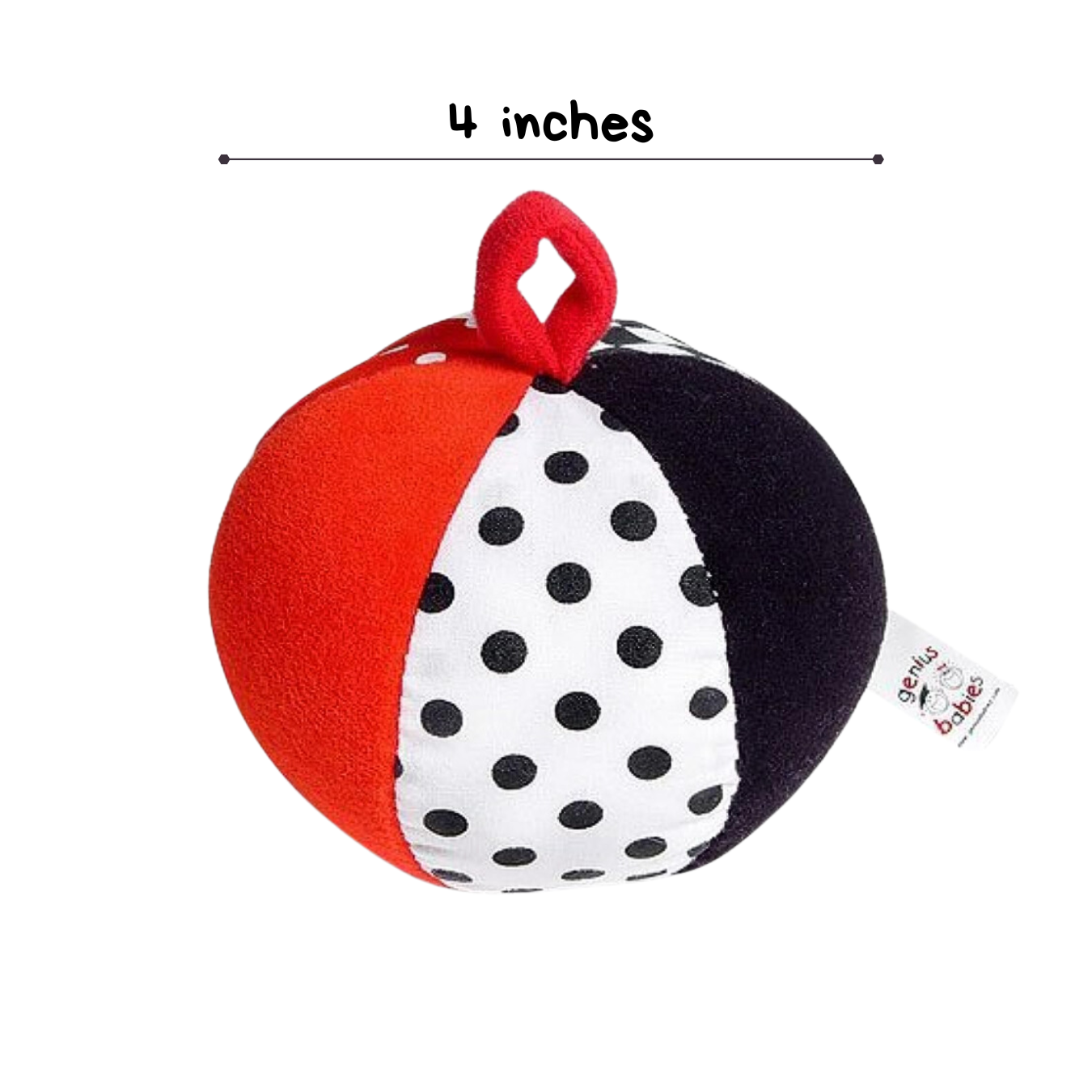 Soft Plush Ball in Black, White, Red
