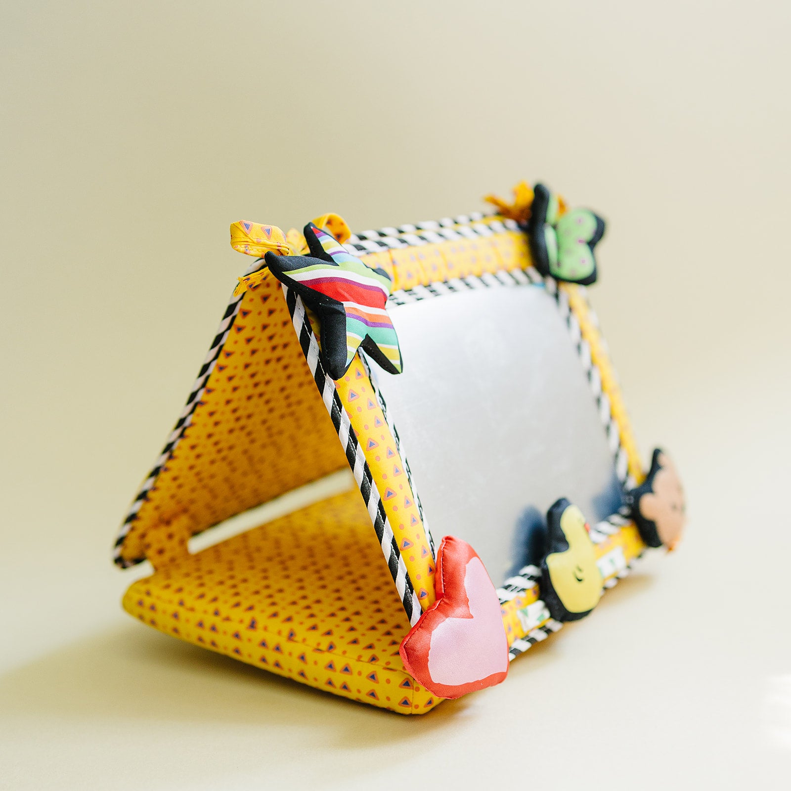 Tummy Time Mirror - Yellow with Heart, Duck