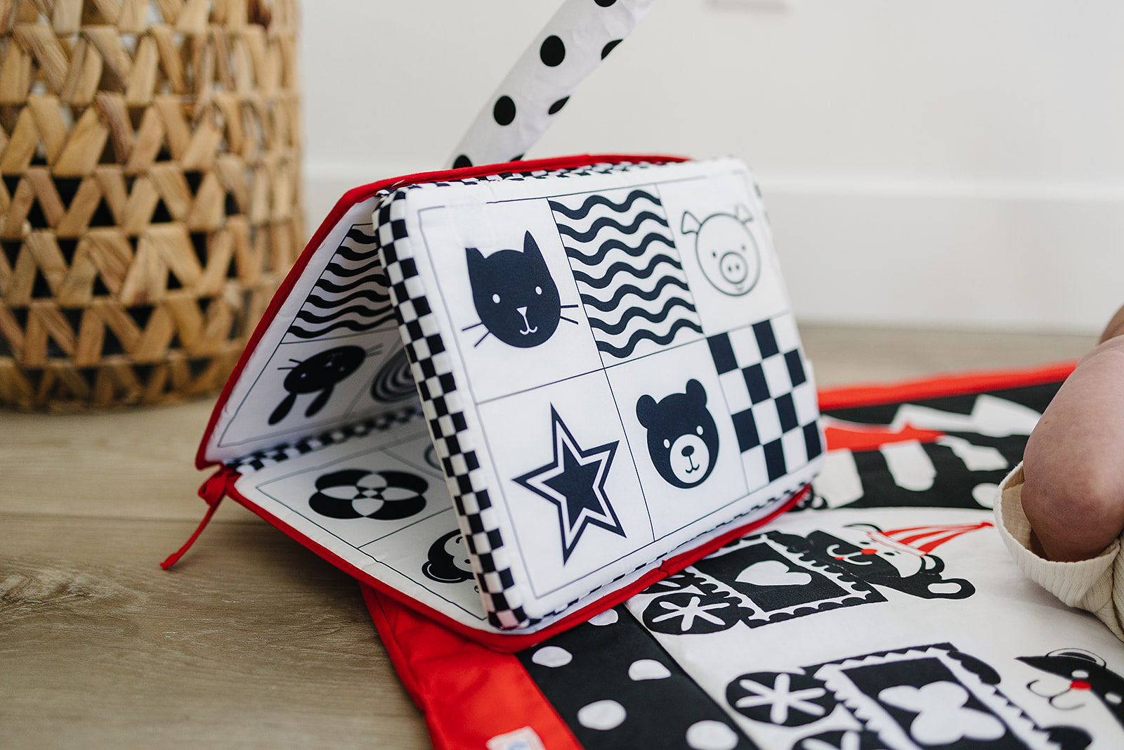 Tummy Time Mirror - High Contrast Black, White, Red