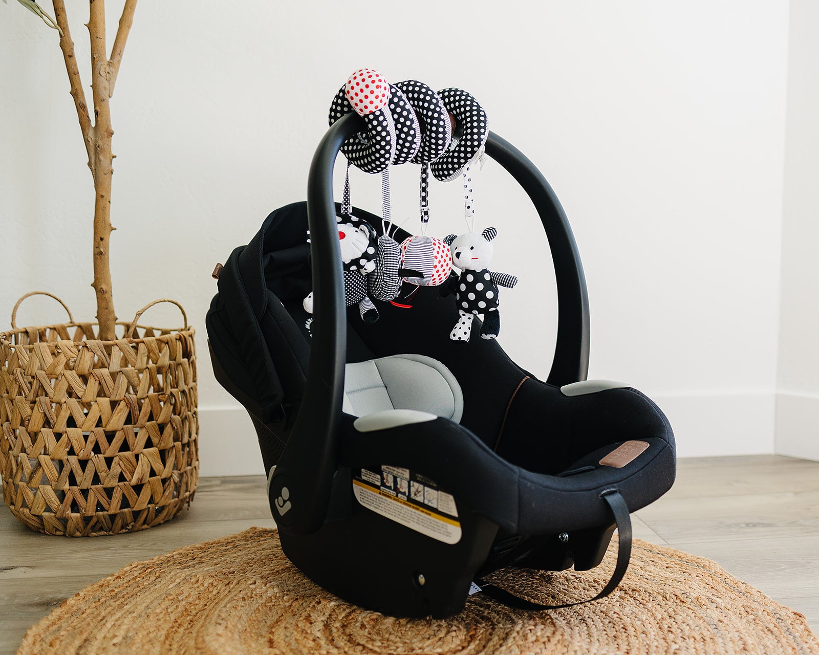 Carseat Toy with 4 Hanging Toys for Car Seat, Stroller, Crib