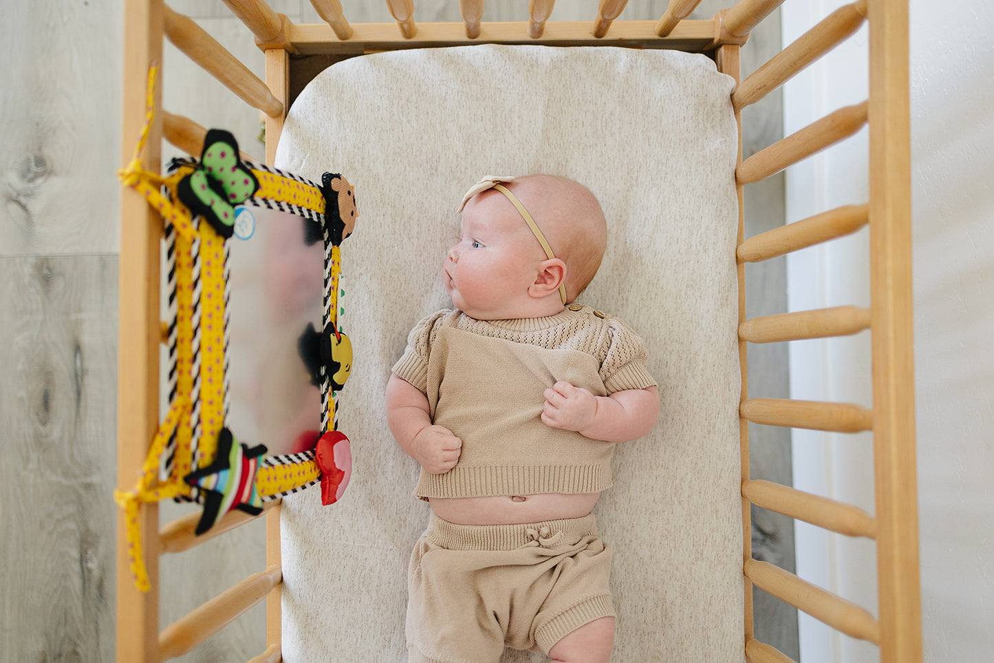 Tummy Time Mirror - Yellow with Heart, Duck