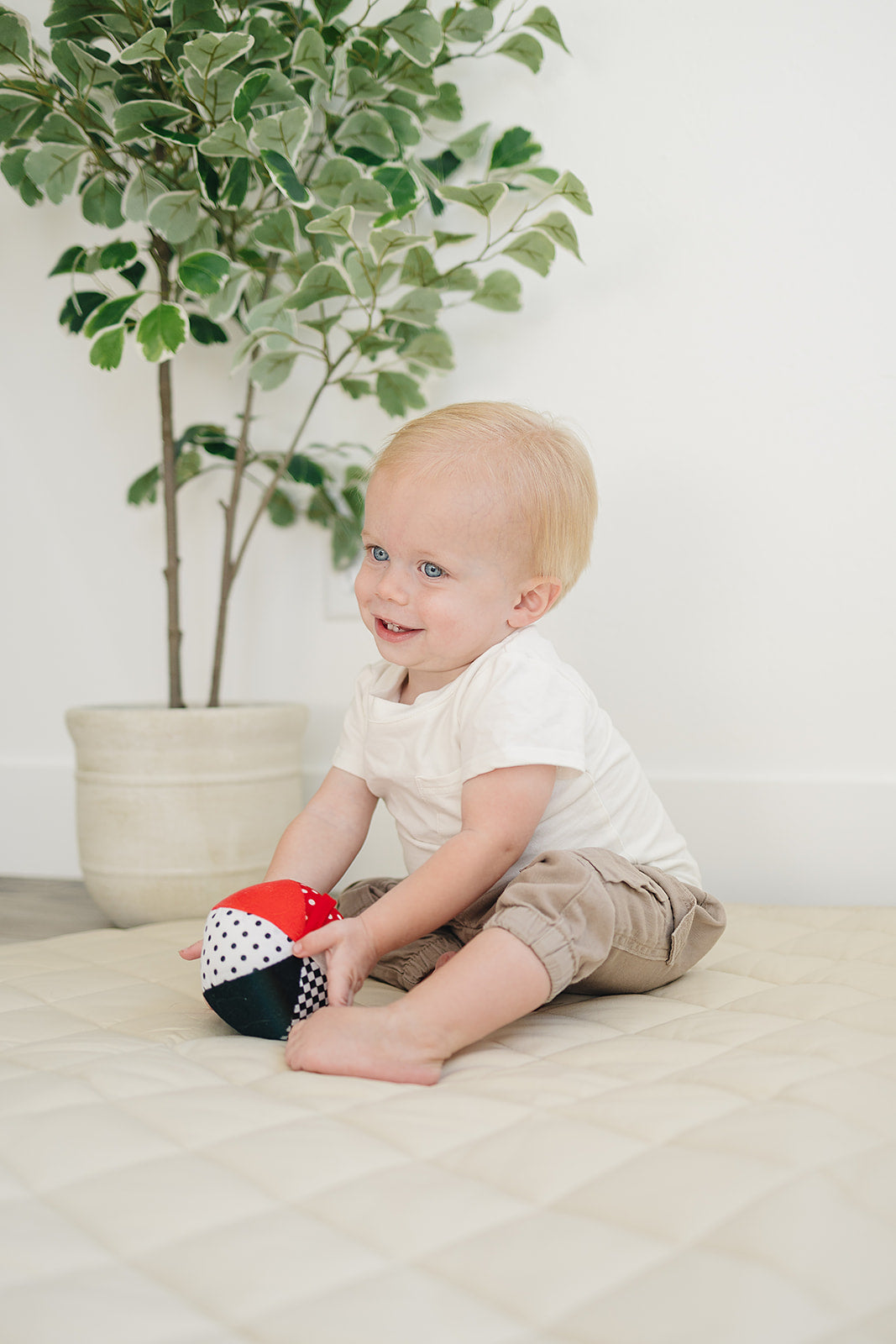 Soft Plush Ball in Black, White, Red