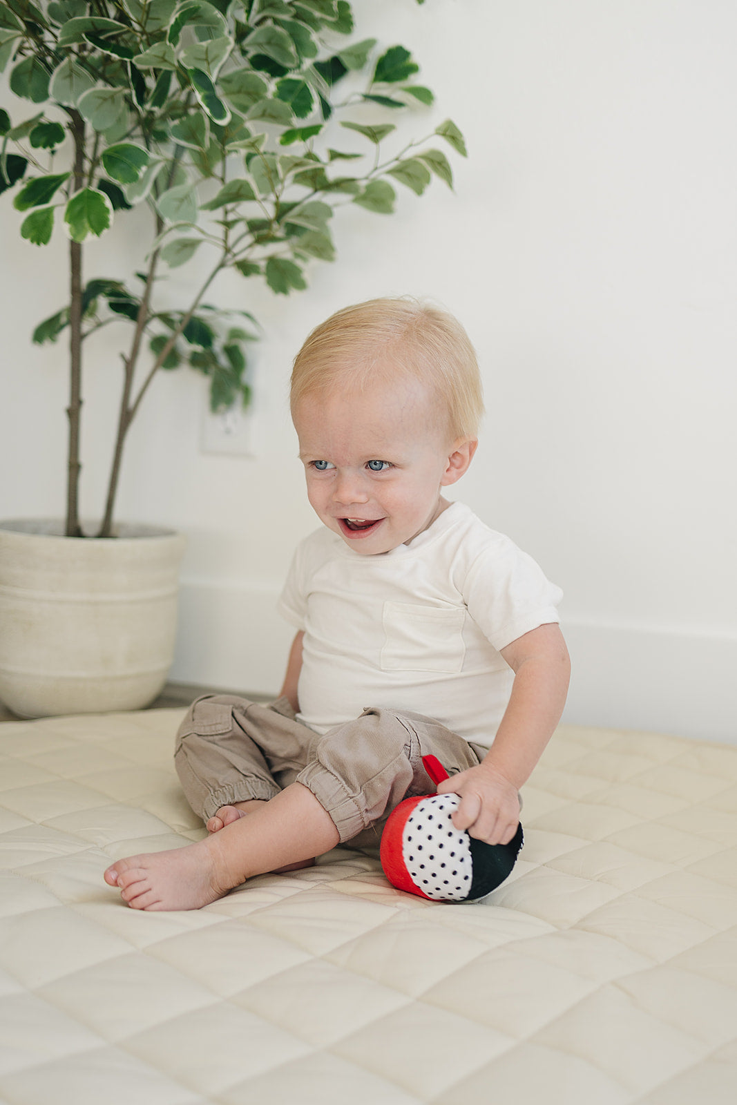 Soft Plush Ball in Black, White, Red
