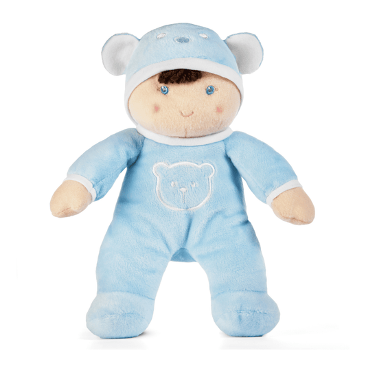 My First Baby Boy Doll in Blue with Rattle