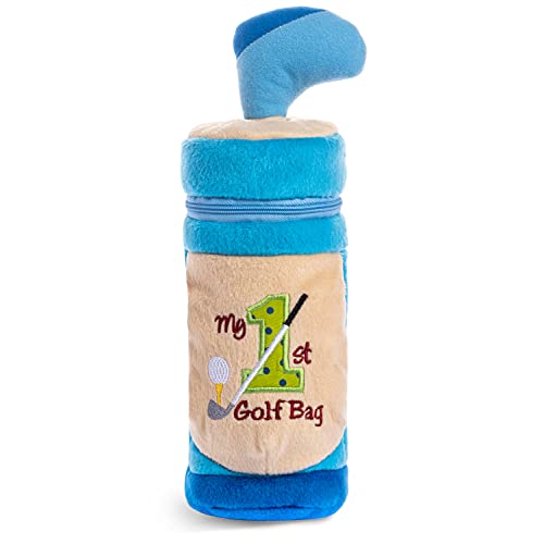 My First Golf Bag Playset with 4 ct Developmental and Sensory Toys (Club, Ball, Tee and Teddy Bear)