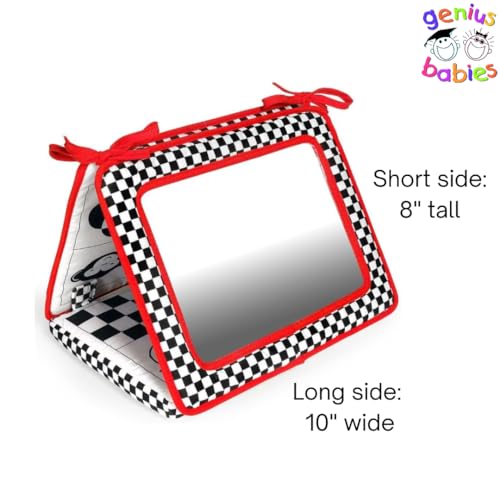 Tummy Time Mirror - High Contrast Black, White, Red